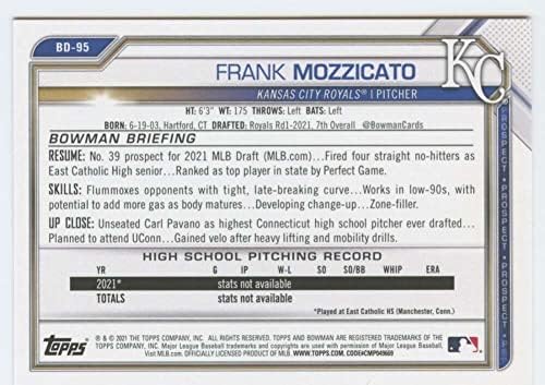 2021 Bowman Tervezet BD-95 Frank Mozzicato Kansas City Royals Baseball NM-MT