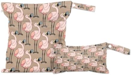 Nedves táska, Fürdőruha 2 Csomag Nedves-Száraz Táska mellszívó Részre Vízálló Nedves Ruhát Táska Cipzáras Zseb Büszke Flamingó Virág