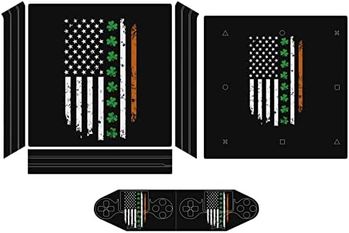 Ír-Amerikai USA Zászló Shamrock Szent Patrik Nap, MŰANYAG Öntapadós Matrica, Bőr Védő Matricát PS4 Pro/PS4 Slim Vezérlő