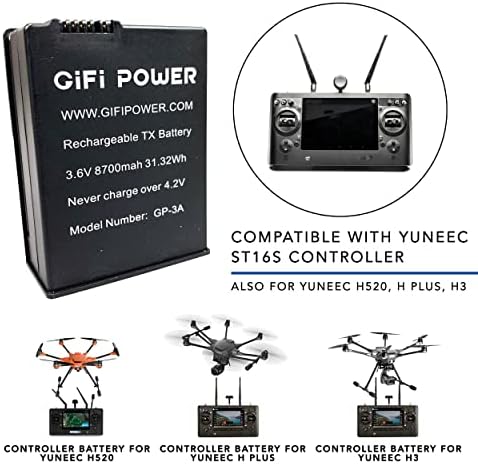 MaximalPower 3.6 V 8700mAh LiPo Drón Akkumulátor Csere Yuneec ST16S Vezérlő - Kompatibilis Távirányító a Yuneec H520, H Plus, H3 Drón