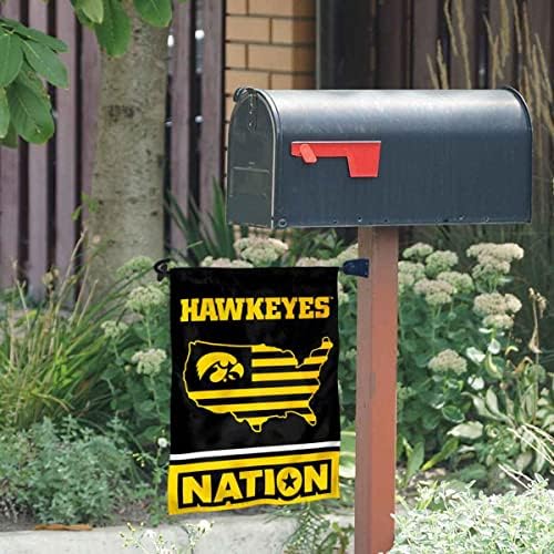 Iowa Hawkeyes Kert Zászló USA Ország Stars and Stripes, valamint Postafiók Post Pole Mount tartó Szett
