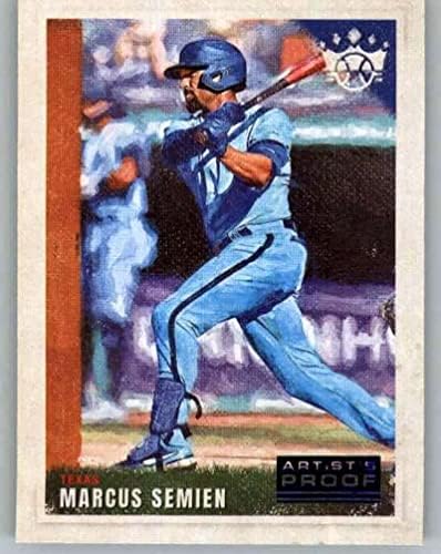 2022 Panini Gyémánt Királyok Művész Bizonyíték Kék 48 Marcus Semien Texas Rangers Baseball Trading Card