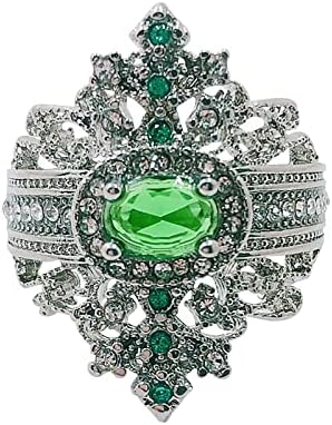 A nők Csillogó Gyűrű Temperamentum Divat Bankett Női Gyűrű, Eljegyzési Gyűrű, Gyűrűk, Vintage (Zöld, 8)