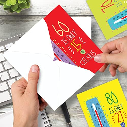 NobleWorks Választék Pack 3 Vidám 607080th Mérföldkő Születésnapi Üdvözlő Kártyák Boríték (3 Minták, 1 Minden) Celsius Főbb Mérföldkövek