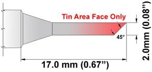 Thermaltronics K75BVF020 Ferde 45deg 2.00 mm (0.08 in), Adóazonosító Terület Arcát, Csak