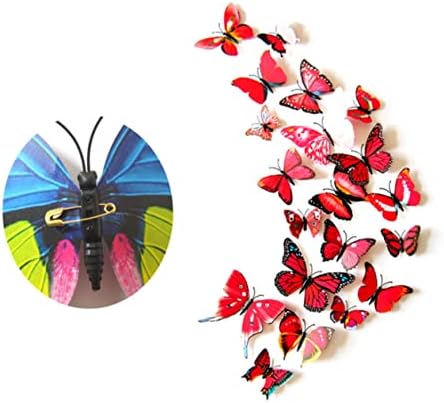 Toyvian 24pcs Ablak Matrica Autó Lóg Fali Dekoráció, Autó Dekoráció 3D Pillangók Fali Dekoráció Butterfl y Ablak Dekoráció Gyerekszoba Szoba