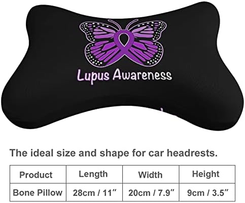 Lupus Tudatosság Pillangó Autó Nyak Párna 2 DB Lélegző Fej-Nyak Többi Párna Egyetemes Puha Nyak Támogatás Fejtámla Tele a Memória