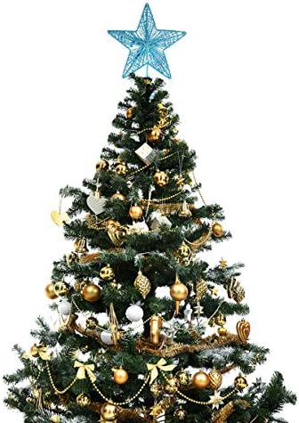 Didiseaon Csillag Ékszerek Karácsonyi Csillag csúcsdíszt: Csillogó Csillag Treetop Dísz 3D-s Hollow-Star karácsonyfa Topper Dekoratív