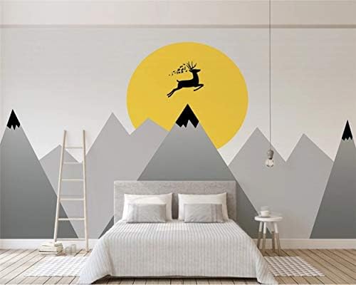 WANGC Északi Minimalis Háromszög Geometria Hegy Háttérkép - Rajzfilm Sztereó Alpesi Fawn Falfestmény,gyerekszoba, Gyerekszoba