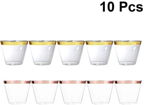 Cabilock Tiszta Csésze Tiszta Csésze 10db Eldobható Műanyag Poharat Desszert Csésze Előétel, Poharak Műanyag Parti Puncsos