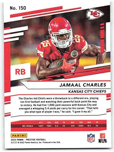2022 Panini Prestige 150 Jamaal Charles Kansas City Chiefs NFL Labdarúgó-Trading Card
