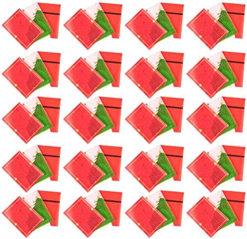 GALPADA Karácsonyi Díszek 600 Db 1 Készlet Karácsonyi Nugát Csomagolás Snack-Tároló Tasak (Piros, Zöld)