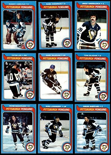 1979-80 Topps Pittsburgh Penguins Közelében Csapat készen áll Pittsburgh Penguins (Set) EX Pingvinek