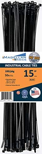 100 Csomag Kábel karperecet Heavy DutyMade in USA 12 colos, Fekete (Made in USA nem fog Törni, vagy Snap)