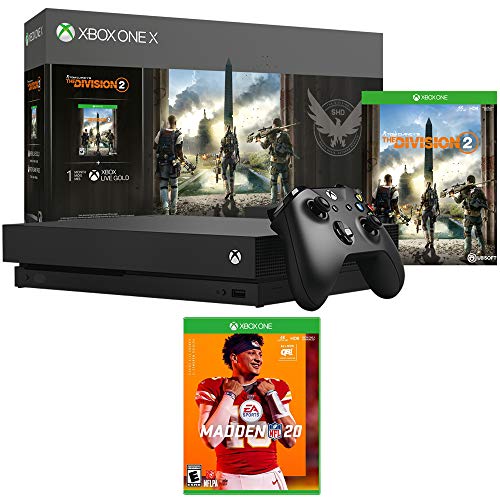 Microsoft Xbox One X Csomag 1 TB Konzol a Tom Clancy A Divízió 2 Csomag EA Madden NFL 20 Xbox Egy Digitális Letöltési Kód