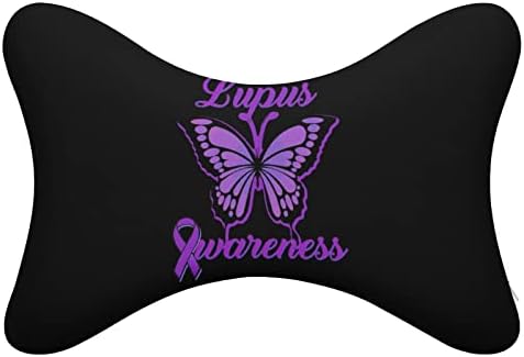 Pillangó Lupus Tudatosság Szalag Autó Nyak Párna Puha Autó Fejtámla Párnáját Nyak Többi Párna, Párna, 2 Csomag Vezetés, Utazás