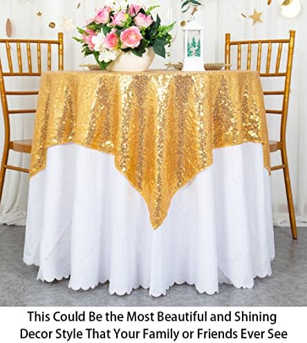 ShinyBeauty Sequin Terítő-Arany Flitter Táblázat Overlay, valamint Sequin Terítő/Ágynemű Esküvő/Party/Rendezvény/Dekoráció-Arany