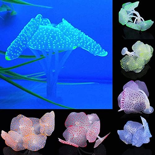 YITAQI Mesterséges Korall Táj Lágy Akvárium Dekoráció Hamis Dísz Növények Mesterséges Növények Víz alatti Akvárium Tartozékok(Narancssárga)