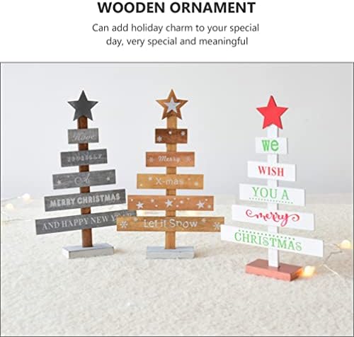 Veemoon Karácsonyi Díszek Fából készült karácsonyfa Modell Dekoráció: 2db Xmas Hamis Fát már Boldog Karácsonyt Fa Figura Ünnepi Asztal
