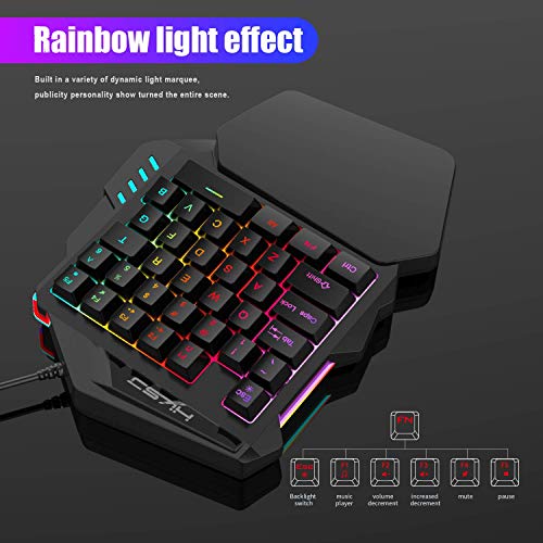 YOUPECK RGB egyrészt Mechanikus Gaming-Billentyűzet Háttérvilágítással Egér Combo,USB Vezetékes Szivárvány Betűkkel Fény Egyetlen