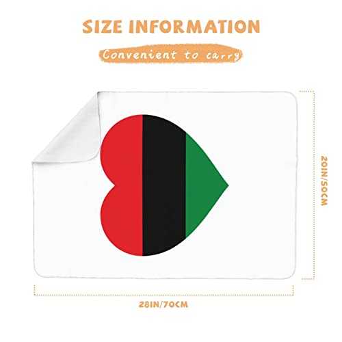 Pán-Afrikai Zászló Szív Pelenkázó Pad Hordozható Újszülött Vízálló Pelenka Könnyű Utazási Változó Mat