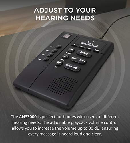 ClearSounds ANS3000 Erősített Üzenetrögzítő az Analóg Telefonok Vezetékes, Akár 30dB Hangerősítő