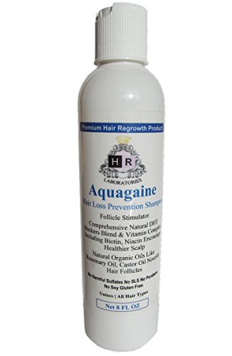 Aquagaine Prémium hajhullás Megelőzése/Helyreállítása Sampon Bio Rozmaring & ricinusolaj, Természetes DHT Blokkoló, valamint Biotin