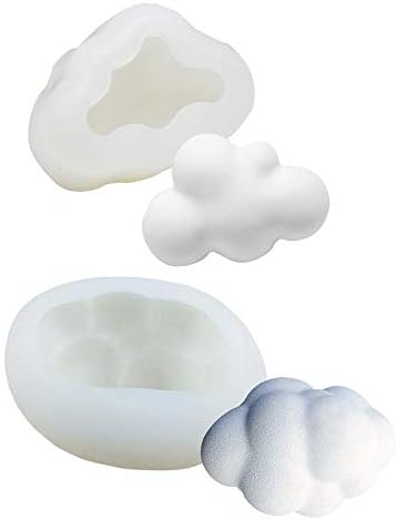 Fewo Készlet 2 3D-s Cloud Szilikon öntőforma Mousse Torta Csokoládé, Kézzel készített DIY Szappan, Gyertya, Fürdő Bombák Krémet,