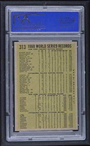 1961 Topps 313 1960-As World Series - Összefoglaló - A Nyertesek Ünnepelni Pittsburgh/New York-i Kalózok/Yankees (Baseball Kártya) PSA a
