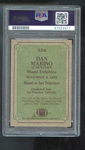 1984 Topps 124 Dan Marino Visszajátszást az Év ÚJONCA PSA HITELES Osztályú Labdarúgó-Kártya