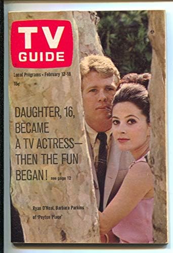 A TV Guide 2/12/1966-Peyton Hely-Ryan O ' Neal-Barbara Parkins borító-Illinois-Nincs címke-újságos copy-VF-