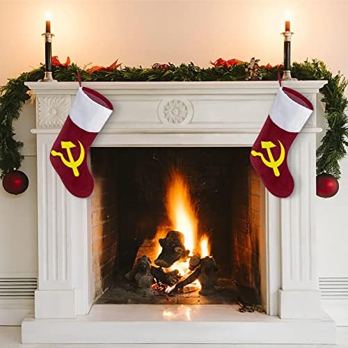 Sarló Zászló Karácsonyi Lóg Harisnya, Zokni karácsonyfa Kandalló Holiday Home Decor