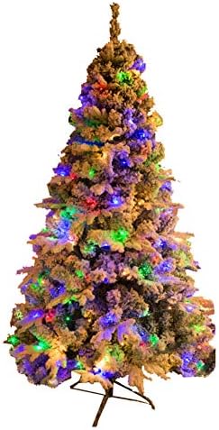 CYWYQ Led Mesterséges karácsonyfa, Özönlöttek a Hó Prémium Lucfenyő csuklós Optikai Fa Díszített Fák Állni Szilárd Fém Lábak