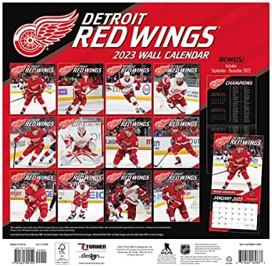 TURNER SPORT Detroit RED Wings 2022 Mini Fali Naptár (22998040585)