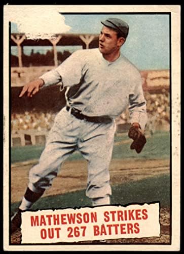 1961 Topps 408 Baseball Izgalom Christy Mathewson San Francisco Giants (Baseball Kártya) SZEGÉNY Óriások