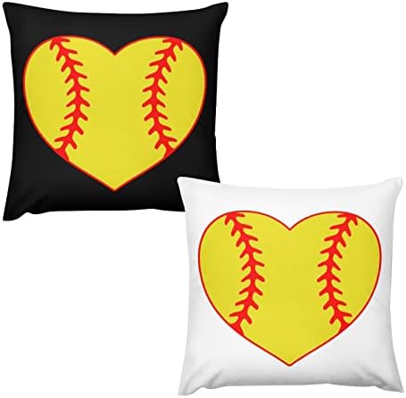 Szeretem a Baseballt Szív Párnát Öleli Készlet 2 Párna Esetében Kanapé, Kanapé, Hálószoba Autó Dekoratív Párnák
