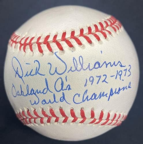 Dick Williams Oakland A világbajnok 1972-73 Aláírt Baseball SZÖVETSÉG - Dedikált Baseball