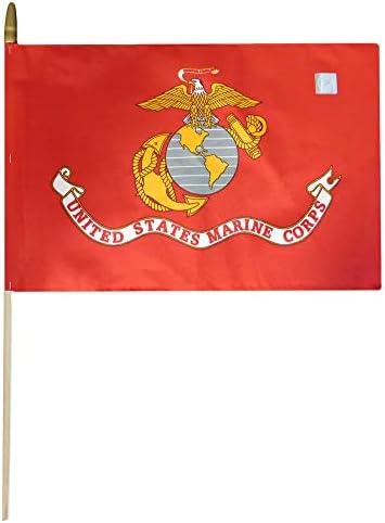 Passzátszelek US Marine Corps USMC EGA 12x18 Poliészter Fa Bot, Zászló - Hivatalosan Engedélyezett
