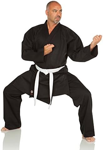 Ronin Közepes Súly Karate GI Középsúlyú Karate Harcművészeti Egységes - 9.5 oz Pamut, Fehér Öv Tartozék