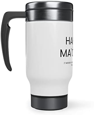 Hakuna Ma'Coffee - Rozsdamentes Acél Bögre fogantyúval, 14oz - Gravírozott Pohár, Vicces Ajándék Bögre, Vicces Utazási Bögre, Motivációs