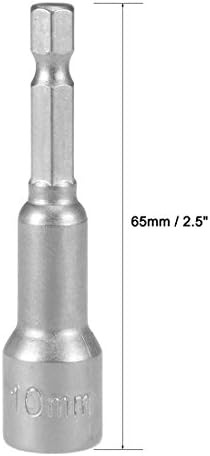 uxcell 2 Db 1/4 Gyors szerszámcsere-Hex Szár 10mm Mágneses Dió Szetter Vezető Fúró, 65mm, Hossz, Metrikus