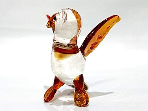 Sansukjai Bagoly Miniatűr Figurákat Állatok Kézzel Fúvott Üveg-Művészet, Arany Szegéllyel Madár Gyűjthető Ajándék Díszíteni, Világos Sárga