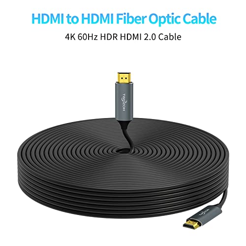 Twozoh Optikai HDMI Kábel 495FT, Hosszú 4K Rost HDMI-HDMI Kábel 4K/60Hz (4:4:4 HDR10 HDCP2.2) 1440p 144 hz 18Gbps nagysebességű UHD Rost