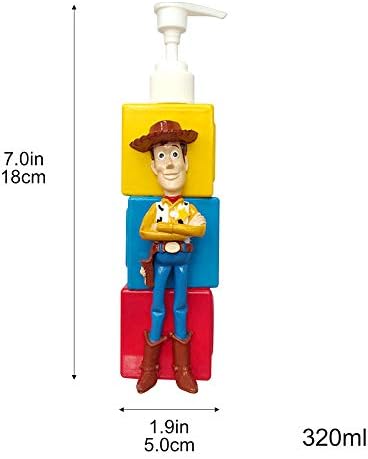 Finex Toy Story Set - Fás & Buzz Lightyear Üres Műanyag Újratölthető Szivattyú Üveg Adagolók a kézfertőtlenítő Folyékony Szappan, tusfürdő,