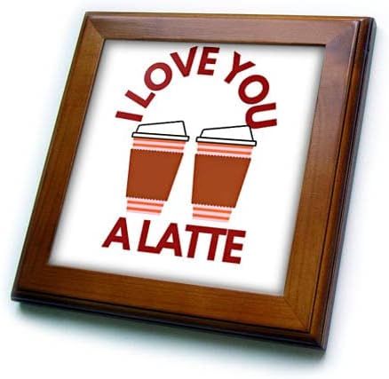 3dRose Kép egy Kávét a Szöveg, Hogy Szeretlek Egy Latte - Keretes Lapok (ft-375185-1)