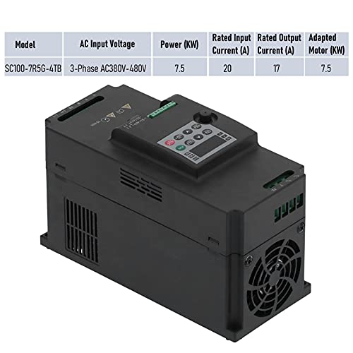 A változó Frekvencia Vezetni, AC380V‑480V 3HP VFD Inverter Frekvencia Átalakító a Főorsó Motor Fordulatszám-szabályozás(SC100-7R5G-4