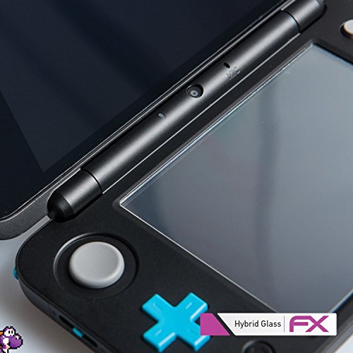 atFoliX Műanyag Üveg Védőfólia kompatibilis a Nintendo Új 2DS XL Üveg Protector, 9H Hibrid-Üveg FX Üveg kijelző Védő fólia,