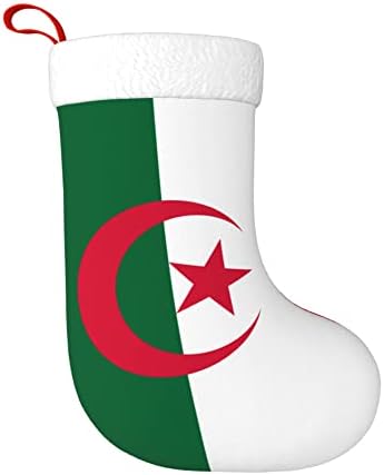QG ZZX Karácsonyi Harisnya, Fehér Szuper Puha Plüss Bilincset Zászló Algéria Karácsonyi Harisnya Karácsonyi Díszek Harisnya