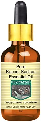 Devprayag Tiszta Kapoor Kachari illóolaj (Hedychium spicatum) Üveg Cseppentő vízgőzdesztillációval 2ml (0.06 oz)