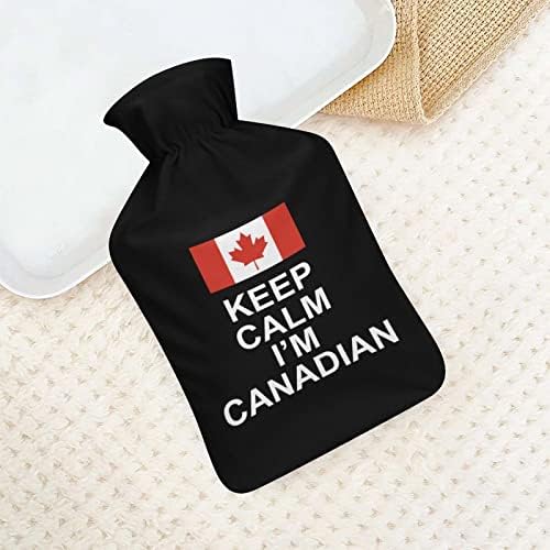Nyugodt vagyok Kanadai Gumi Meleg Víz Táska Fedelét, 1L Injekció Forró vizes Palack a Pihenésre Hideg Védelem